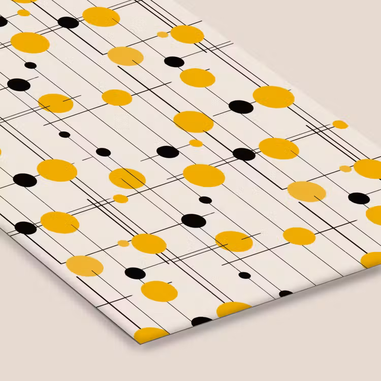 Geometrisch - Retro - Lijnen - Okergeel - Zwart fotolijst zwart zonder passe partout klein 224 -zsfeer6