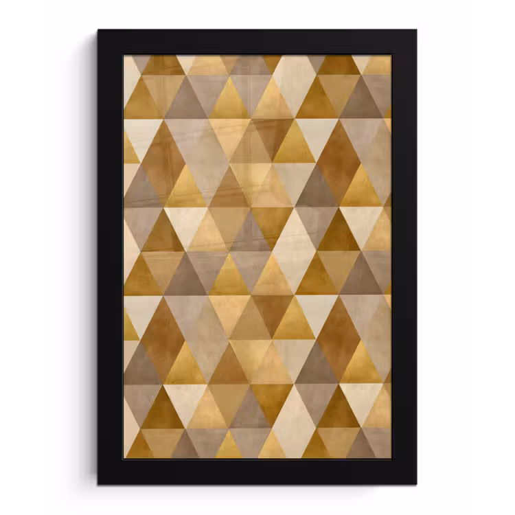 Geometrisch - Driehoek - Goud fotolijst zwart zonder passe partout klein 224 -3d