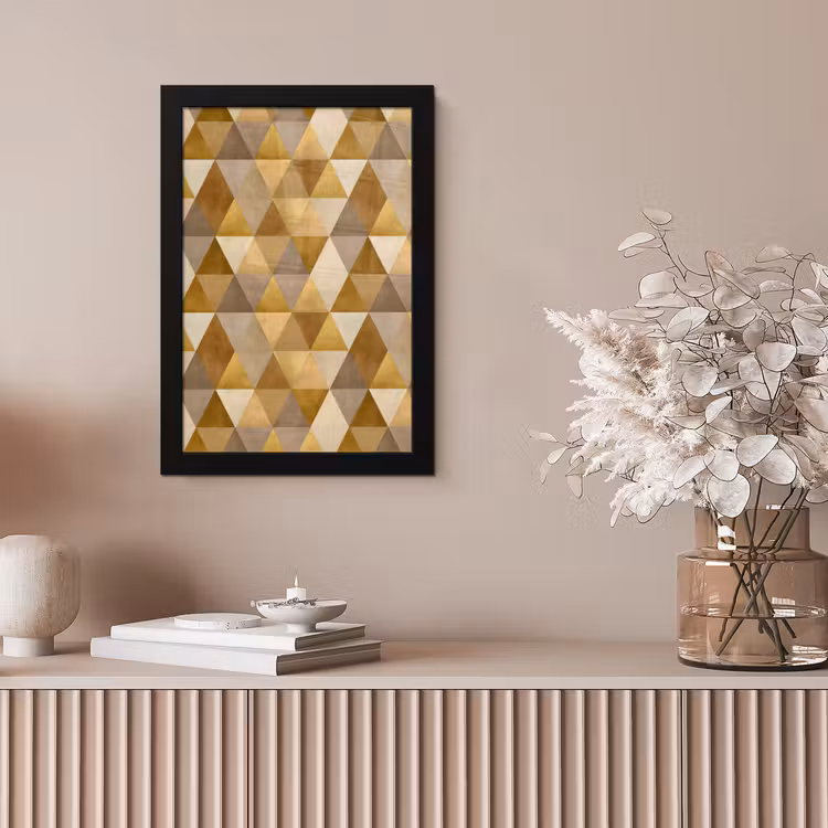 Geometrisch - Driehoek - Goud fotolijst zwart zonder passe partout klein 224 -sfeer5