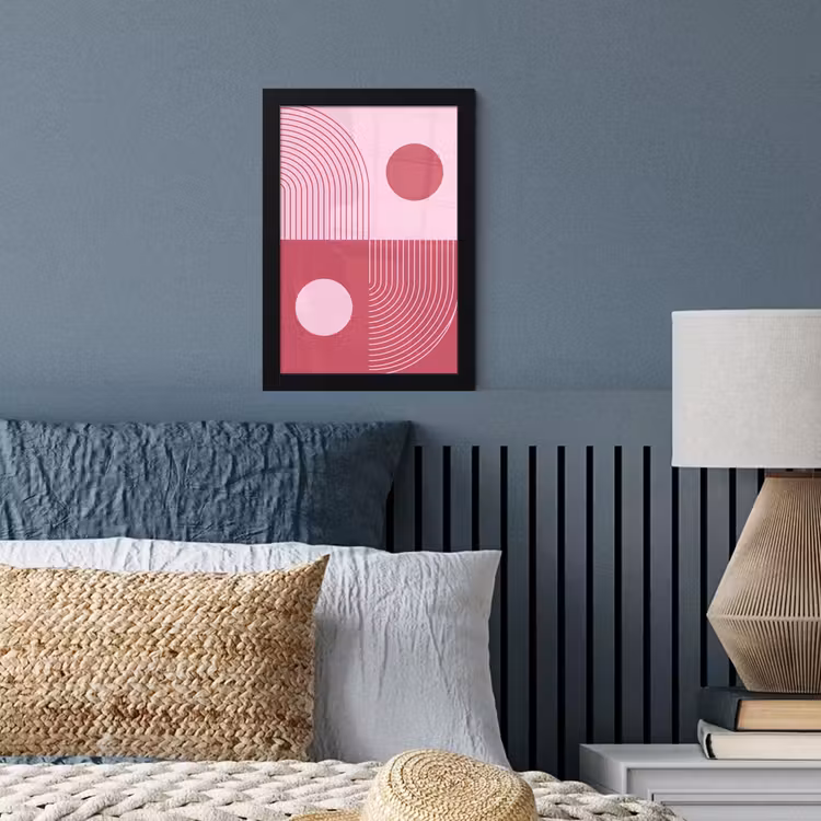 Geometrie - Patroon - Abstract - Roze - Modern fotolijst zwart zonder passe partout klein -sfeer3