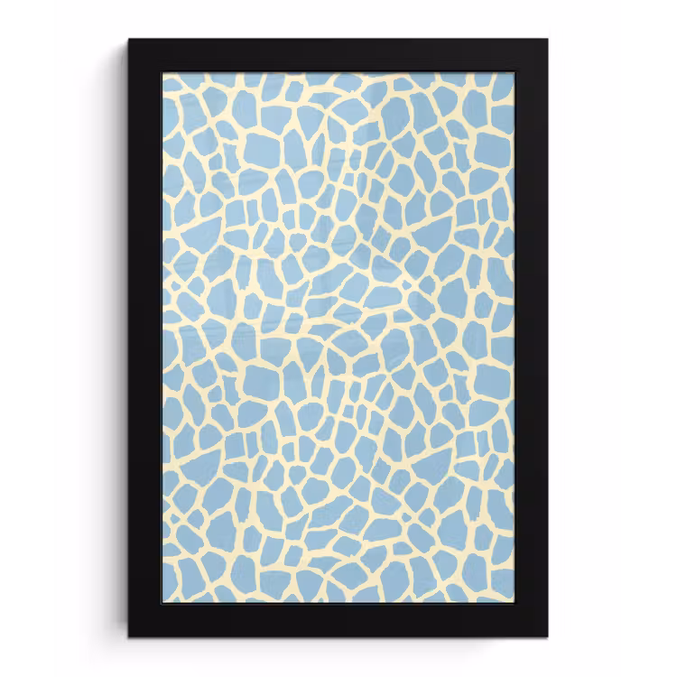 Giraf - Modern - Blauw fotolijst zwart zonder passe partout klein 224 -3d