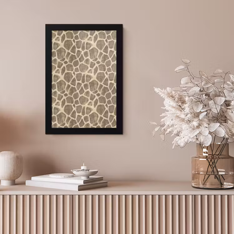 Giraf - Patroon - Beige - Bruin fotolijst zwart zonder passe partout klein 224 -sfeer5