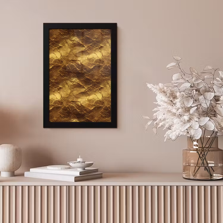 Bladgoud - Textuur - Goud fotolijst zwart zonder passe partout klein 224 -sfeer5