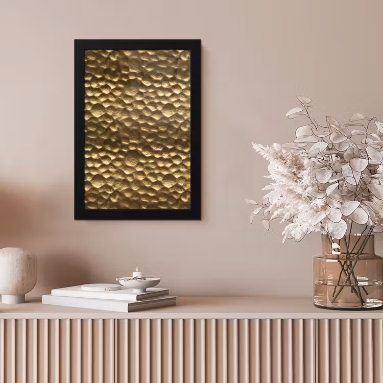 Gehamerd - Reliëf - Textuur - Bronsgoud fotolijst zwart zonder passe partout klein 224 -sfeer5