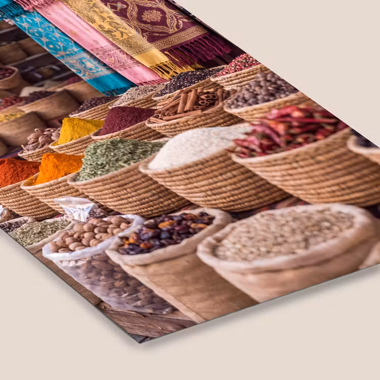 Framed Prints - Herbs - Baskets - Oriental - Kruiden - Manden - Oosters fotolijst zwart zonder passe partout klein
