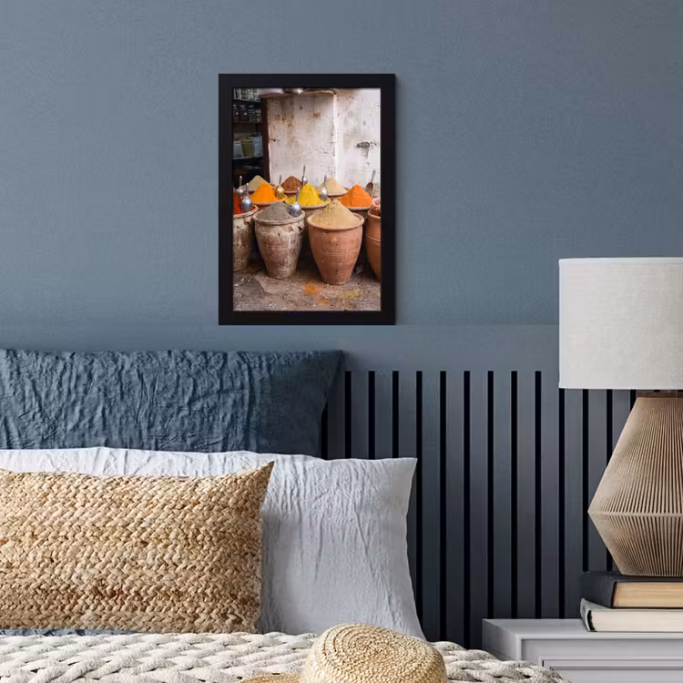 Framed Prints - Herbs - Jars - Asian - Kruiden - Potten - Oosters fotolijst zwart zonder passe partout klein