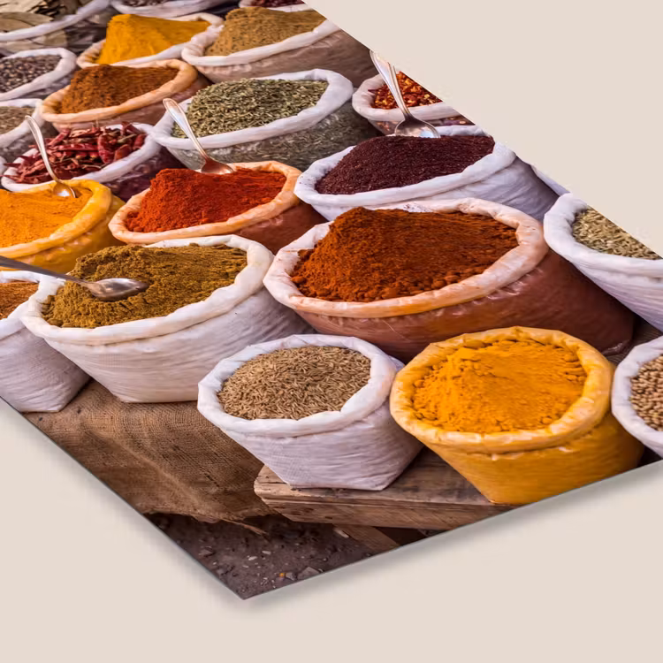 Framed Prints - Herbs - Market - Food - Kruiden - Markt - Eten fotolijst zwart zonder passe partout klein