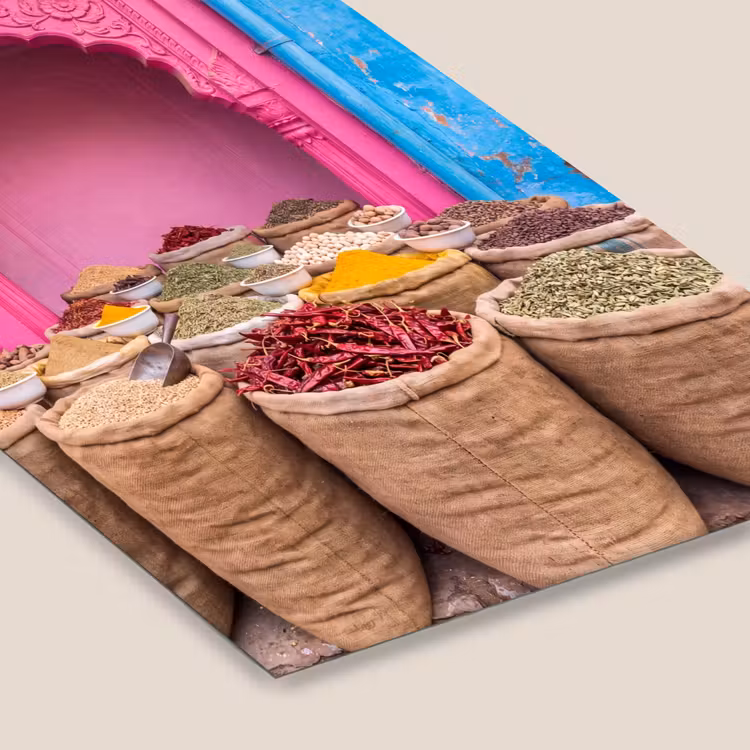 Framed Prints - Herbs - Market - Pink - Kruiden - Markt - Roze fotolijst zwart zonder passe partout klein