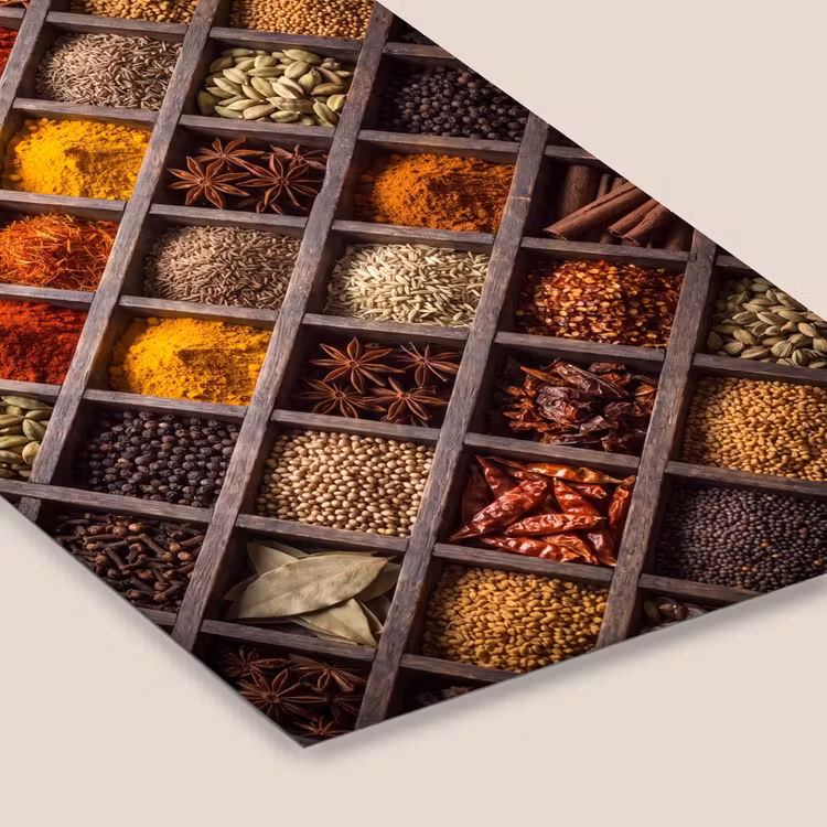 Framed Prints - Herbs - Wood - Food - Kruiden - Houten - Eten fotolijst zwart zonder passe partout klein