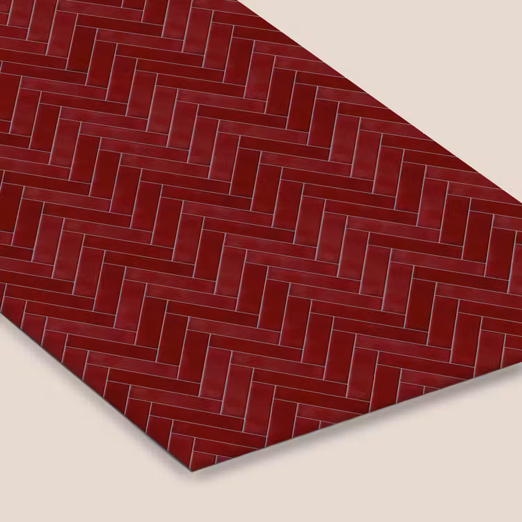Visgraat - Wandtegel - Bordeaux - Rood fotolijst zwart zonder passe partout klein 224 -zsfeer6