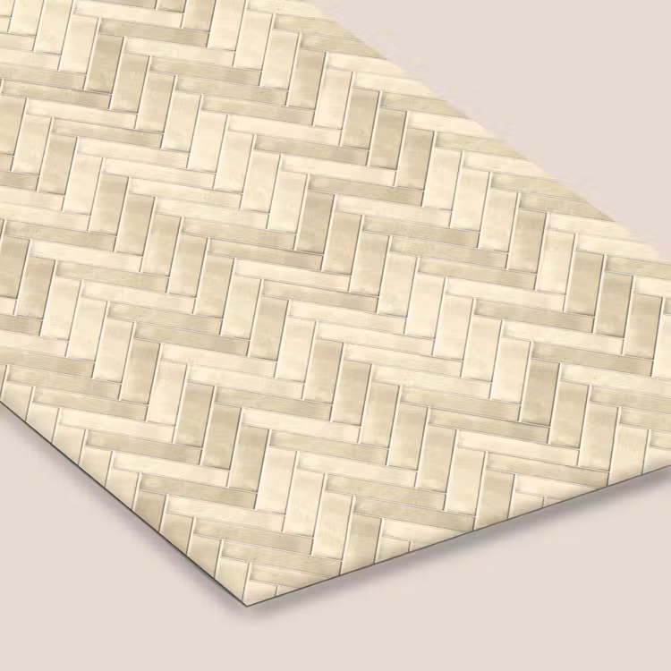 Visgraat - Wandtegel - Licht Beige fotolijst zwart zonder passe partout klein 224 -zsfeer6