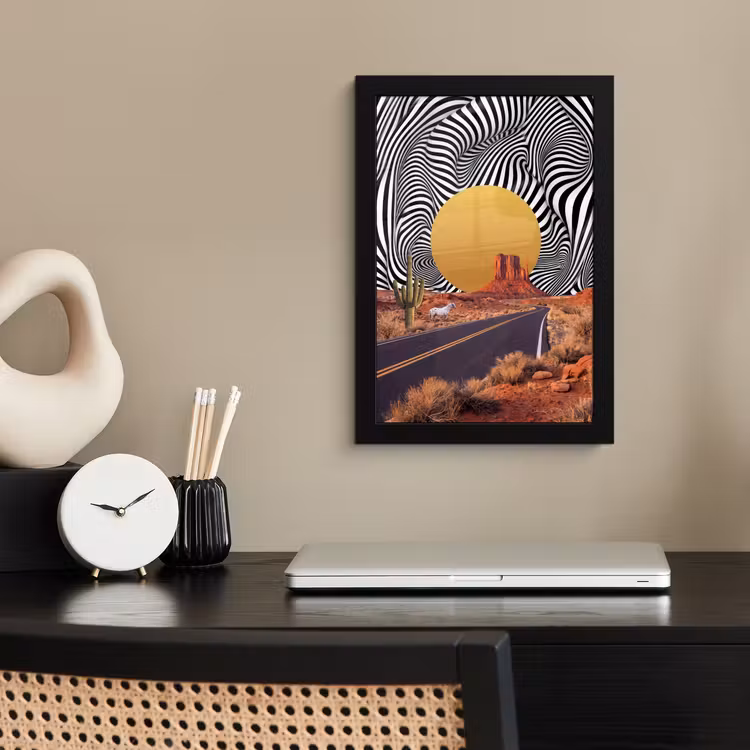 Framed Prints - Horse - Desert - Nature - Paard - Woestijn - Natuur fotolijst zwart zonder passe partout klein