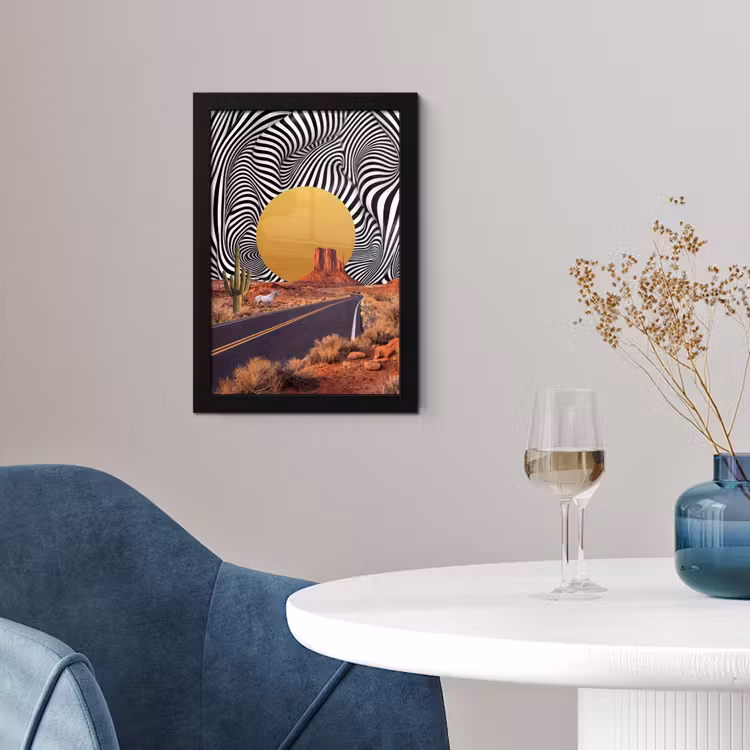 Framed Prints - Horse - Desert - Nature - Paard - Woestijn - Natuur fotolijst zwart zonder passe partout klein