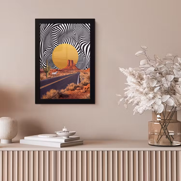 Framed Prints - Horse - Desert - Nature - Paard - Woestijn - Natuur fotolijst zwart zonder passe partout klein