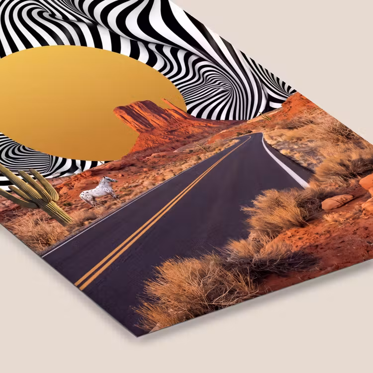 Framed Prints - Horse - Desert - Nature - Paard - Woestijn - Natuur fotolijst zwart zonder passe partout klein