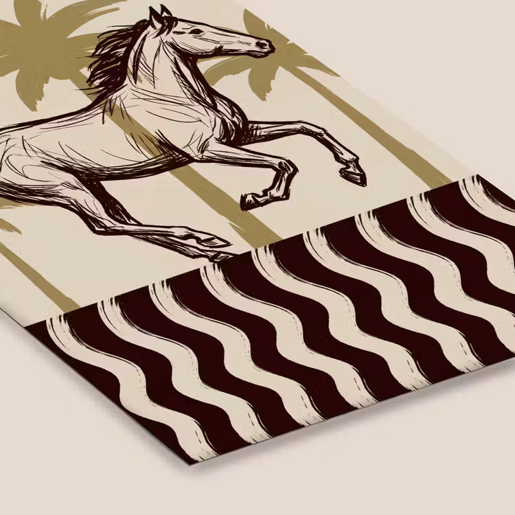 Paard - Galopperend - Woestijn - Illustratie fotolijst zwart zonder passe partout klein -zsfeer6