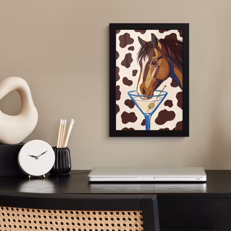 Paard - Martini - Dieren - Abstract - Bruin fotolijst zwart zonder passe partout klein -sfeer1