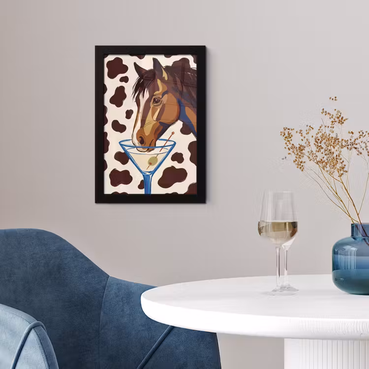 Paard - Martini - Dieren - Abstract - Bruin fotolijst zwart zonder passe partout klein -sfeer4