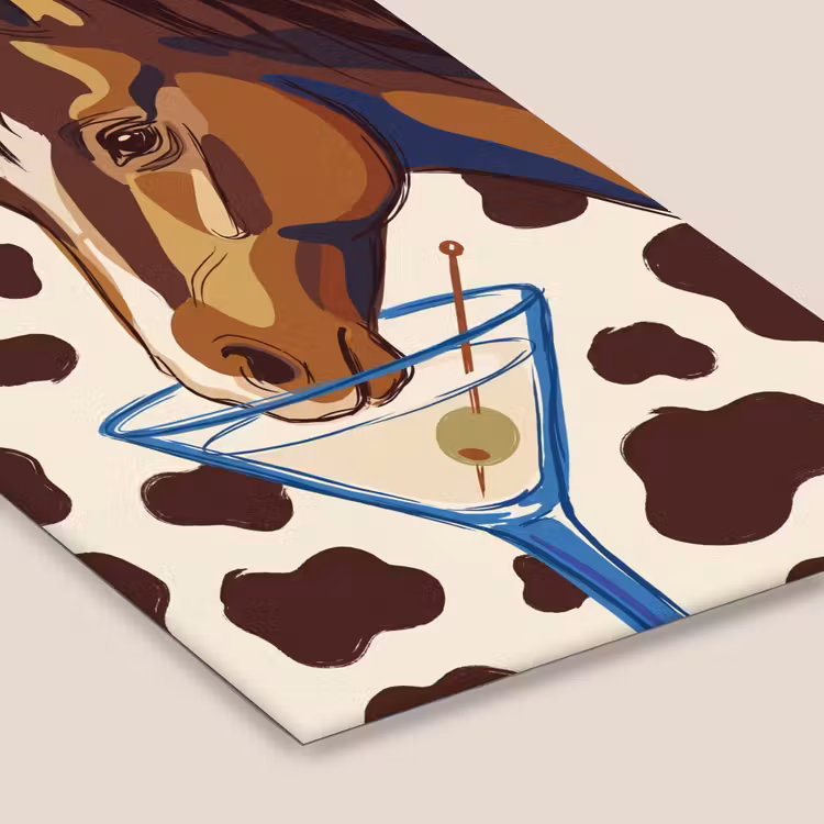 Paard - Martini - Dieren - Abstract - Bruin fotolijst zwart zonder passe partout klein -zsfeer6