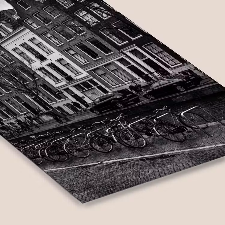 Huis - Gracht - Amsterdam - Architectuur - Zwart-wit fotolijst zwart zonder passe partout klein -zsfeer6