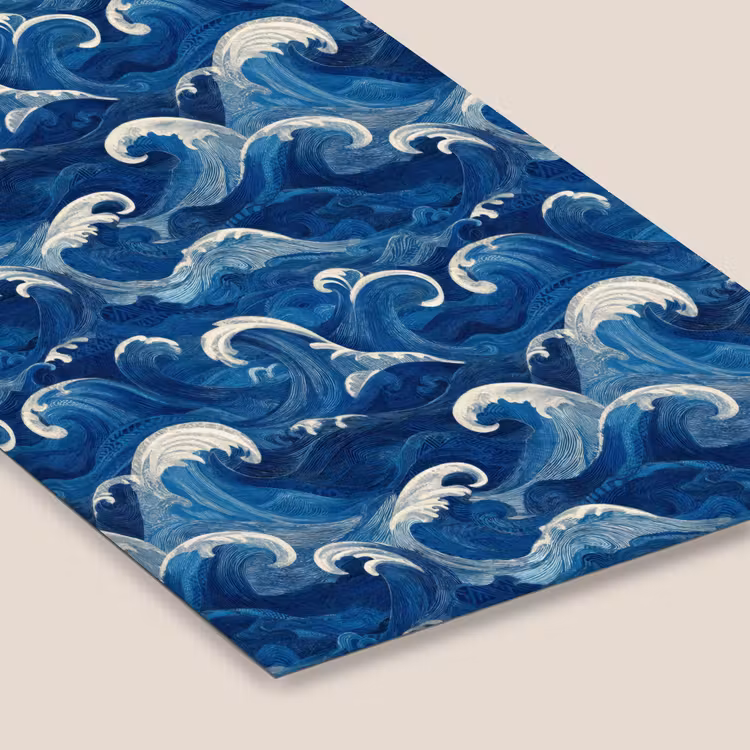 Japans - Oceaan - Golven - Blauw fotolijst zwart zonder passe partout klein 224 -zsfeer6