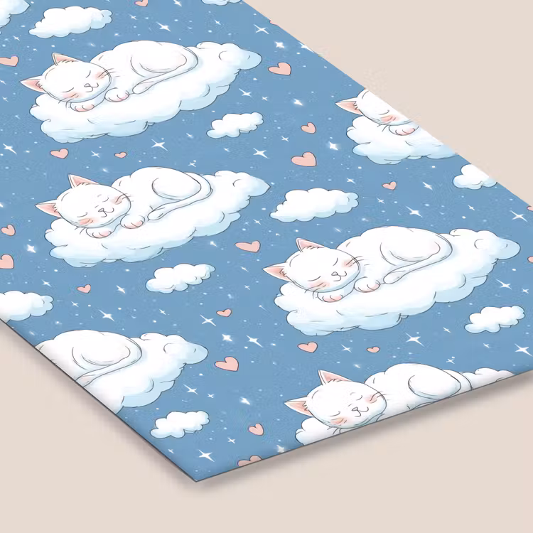 Kitten - Wolken - Blauw fotolijst zwart zonder passe partout klein 224 -zsfeer6
