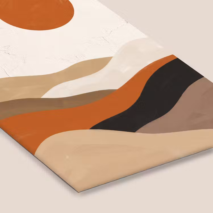 Landschap - Heuvels - Zon - Abstract - Oranje fotolijst zwart zonder passe partout klein -zsfeer6