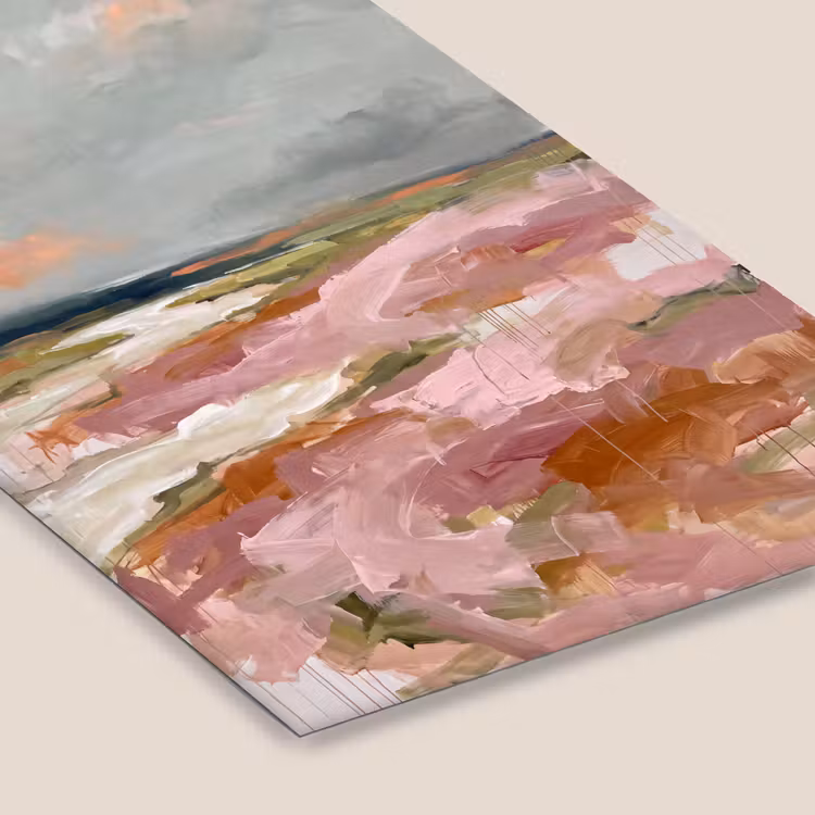 Landschap - Rivier - Abstract - Roze - Groen fotolijst zwart zonder passe partout klein -zsfeer6
