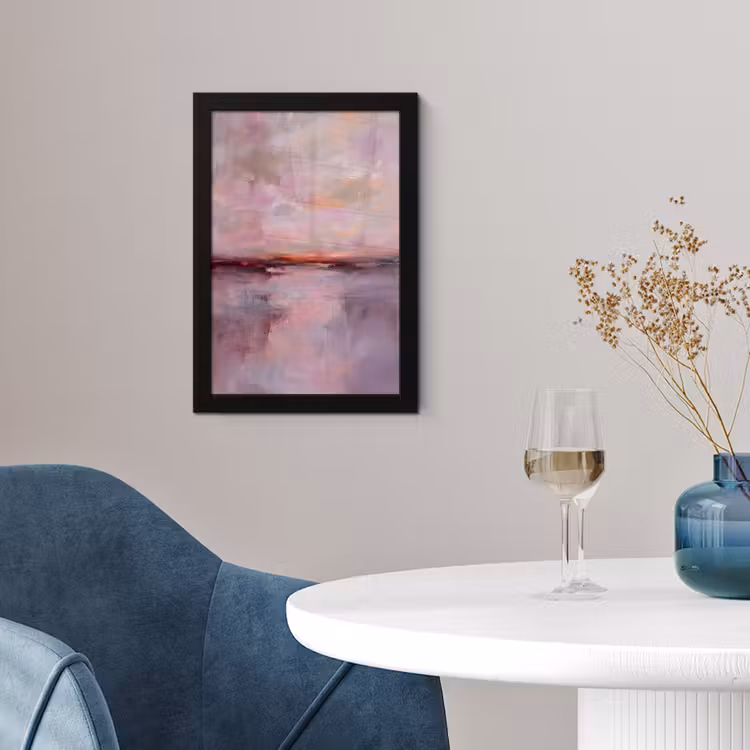 Landschap - Zonsondergang - Abstract - Modern - Roze fotolijst zwart zonder passe partout klein -sfeer4