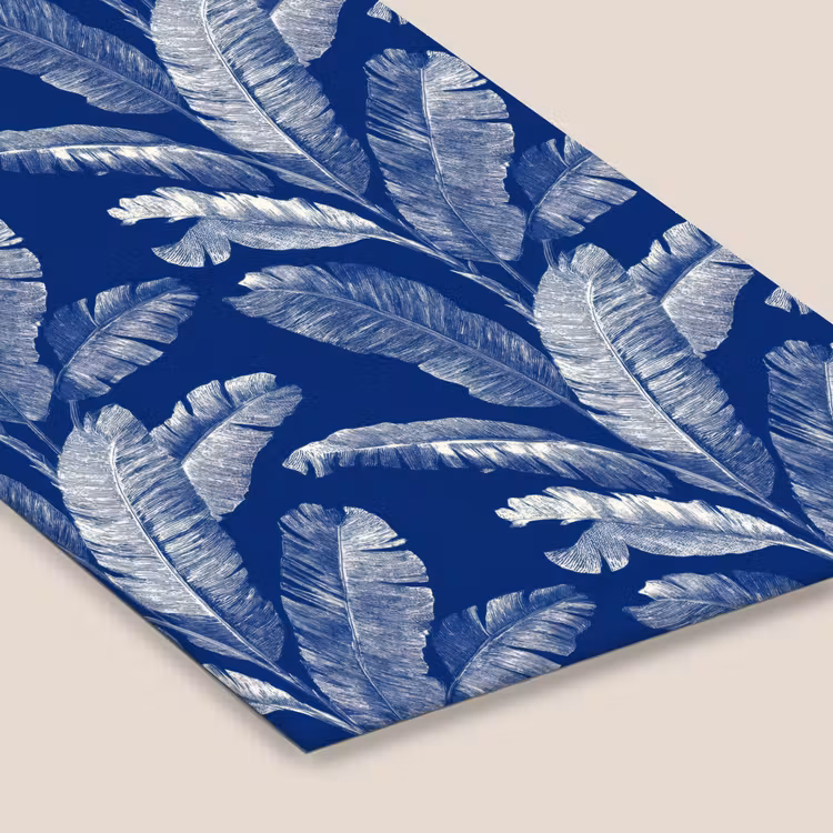 Blad - Palm - Blauw fotolijst zwart zonder passe partout klein 224 -zsfeer6