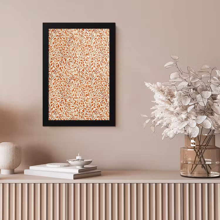 Bladeren - Botanisch - Terracotta fotolijst zwart zonder passe partout klein 224 -sfeer5