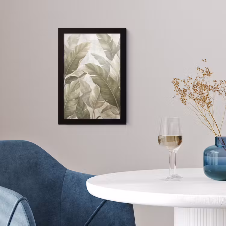 Bladeren - Tropisch - Natuur - Abstract - Beige fotolijst zwart zonder passe partout klein -sfeer4