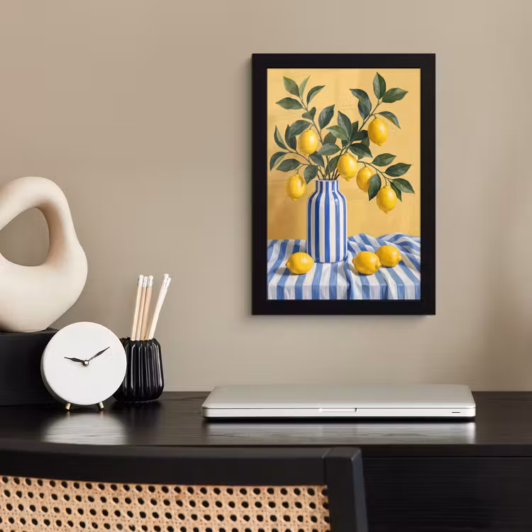 Framed Prints - Lemon - Still Life - Modern - Citroen - Stilleven - Modern fotolijst zwart zonder passe partout klein