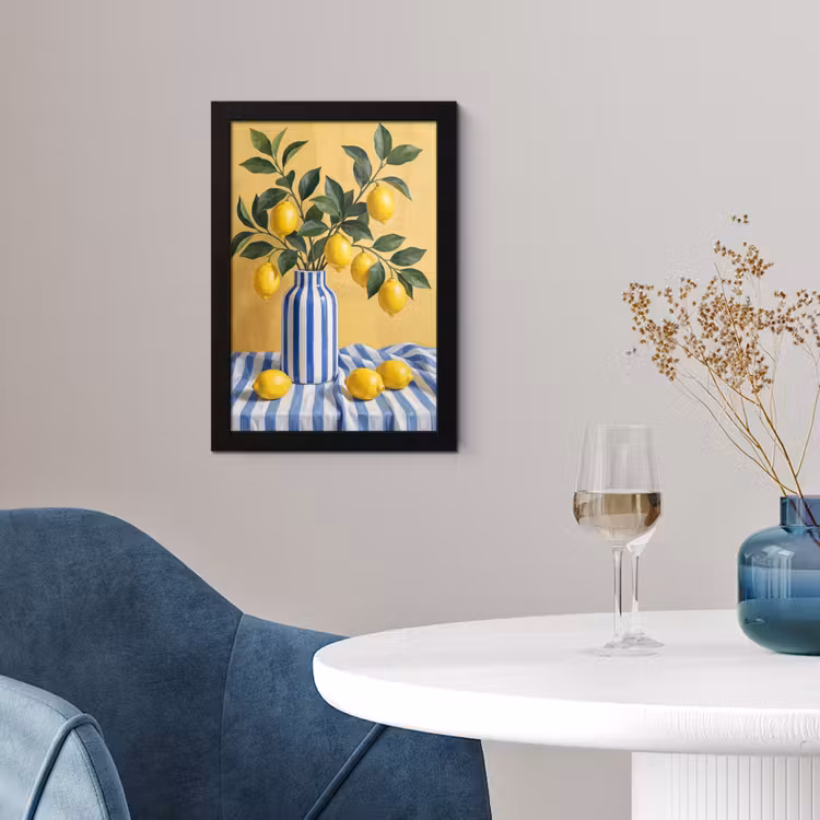 Framed Prints - Lemon - Still Life - Modern - Citroen - Stilleven - Modern fotolijst zwart zonder passe partout klein