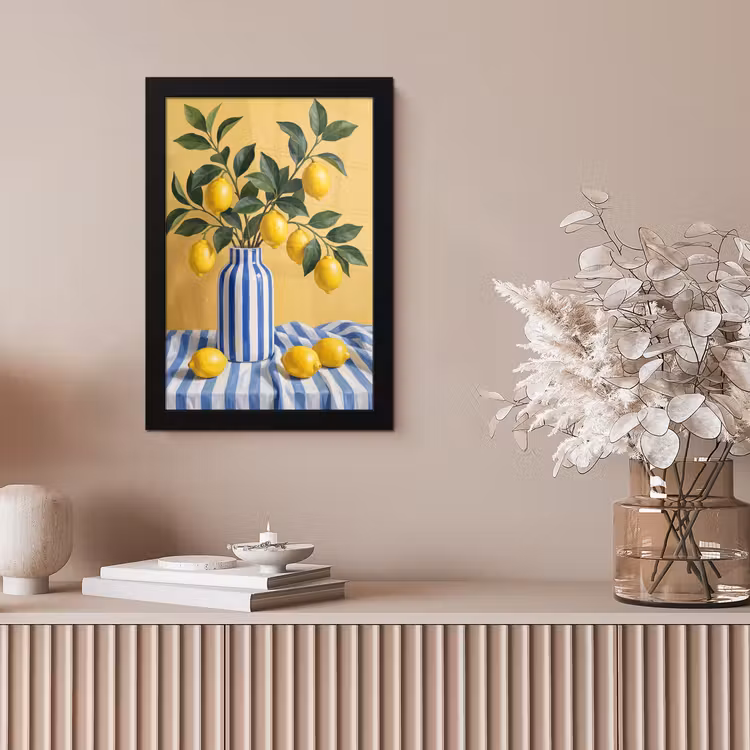 Framed Prints - Lemon - Still Life - Modern - Citroen - Stilleven - Modern fotolijst zwart zonder passe partout klein