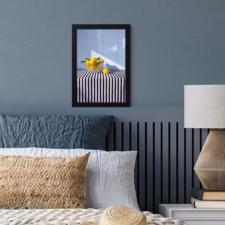 Framed Prints - Lemons - Fruit - Yellow - Citroenen - Fruit - Geel fotolijst zwart zonder passe partout klein