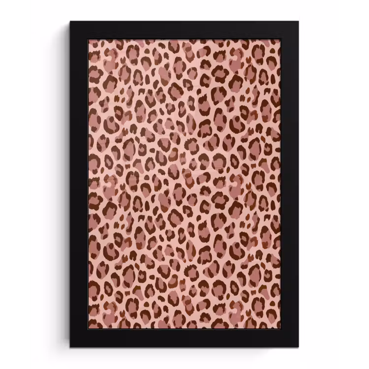 Luipaard - Patroon - Roze fotolijst zwart zonder passe partout klein 224 -3d