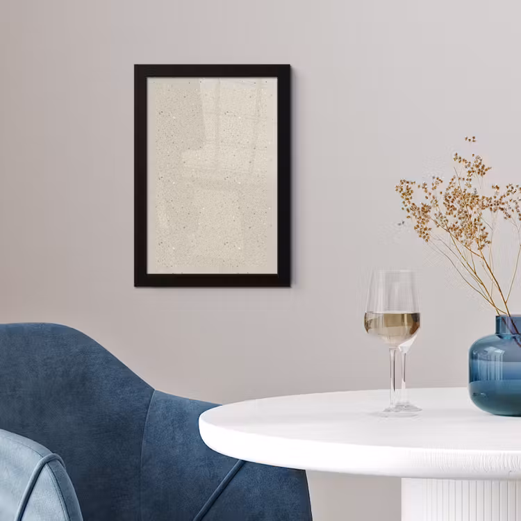 Lichtbeige - Terrazzo - Grijs fotolijst zwart zonder passe partout klein 224 -sfeer4