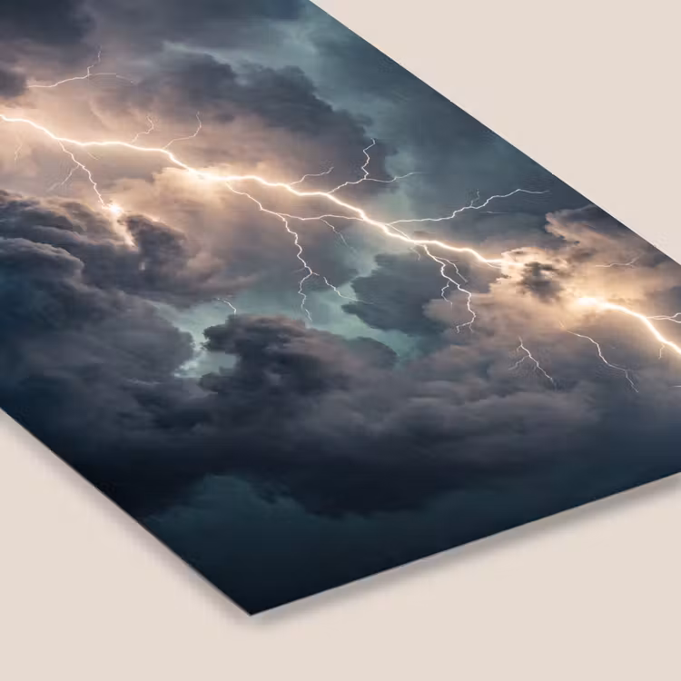 Bliksem - Storm - Natuur - Donker fotolijst zwart zonder passe partout klein -zsfeer6