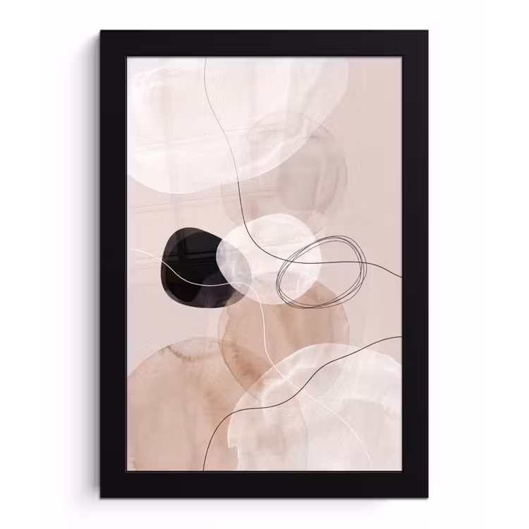 Framed Prints - Lines - Wavy - Art - Lijnen - Golvend - Kunst fotolijst zwart zonder passe partout klein