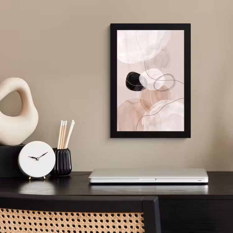 Framed Prints - Lines - Wavy - Art - Lijnen - Golvend - Kunst fotolijst zwart zonder passe partout klein