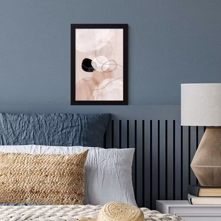 Framed Prints - Lines - Wavy - Art - Lijnen - Golvend - Kunst fotolijst zwart zonder passe partout klein