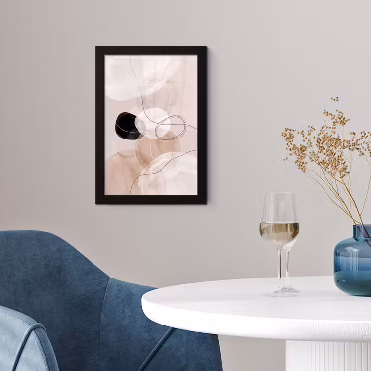 Framed Prints - Lines - Wavy - Art - Lijnen - Golvend - Kunst fotolijst zwart zonder passe partout klein