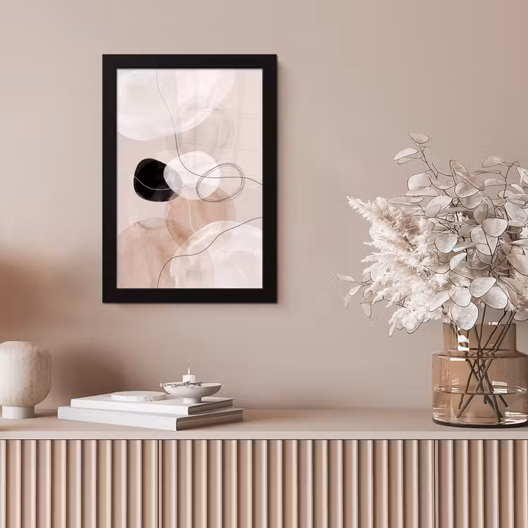Framed Prints - Lines - Wavy - Art - Lijnen - Golvend - Kunst fotolijst zwart zonder passe partout klein