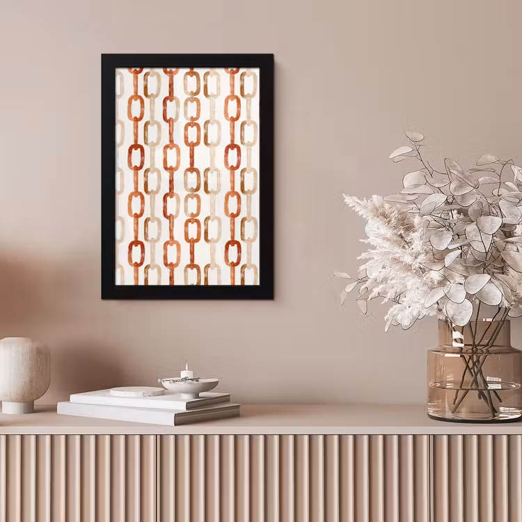Schakels - Patroon - Aquarel - Terracotta fotolijst zwart zonder passe partout klein 224 -sfeer5