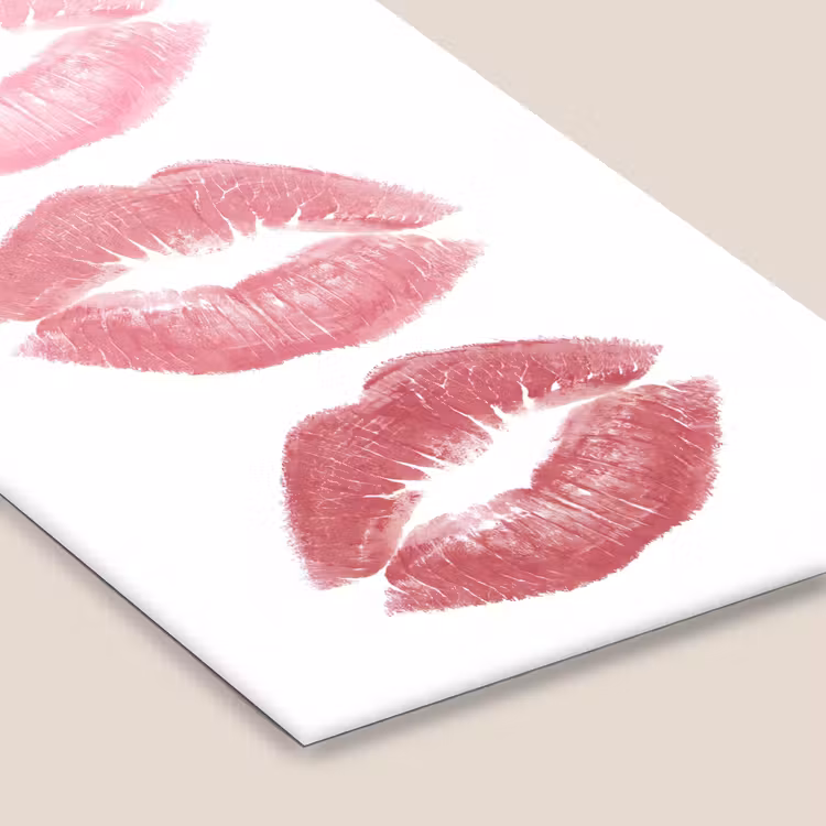 Lippen - Kusafdruk - Roze - Modern - Abstract fotolijst zwart zonder passe partout klein -zsfeer6