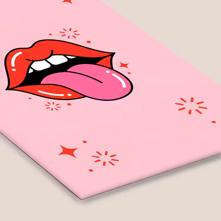 Lippen - Tong - Pop-art - Kleurrijk - Roze fotolijst zwart zonder passe partout klein -zsfeer6