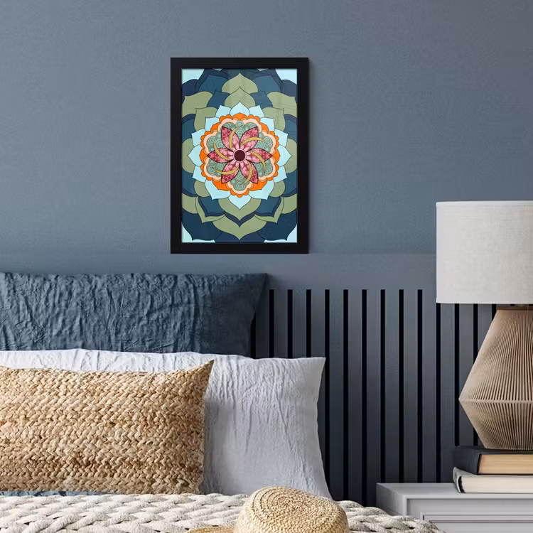 Mandala - Geometrisch - Kunst - Decoratief - Kleurrijk fotolijst zwart zonder passe partout klein -sfeer3