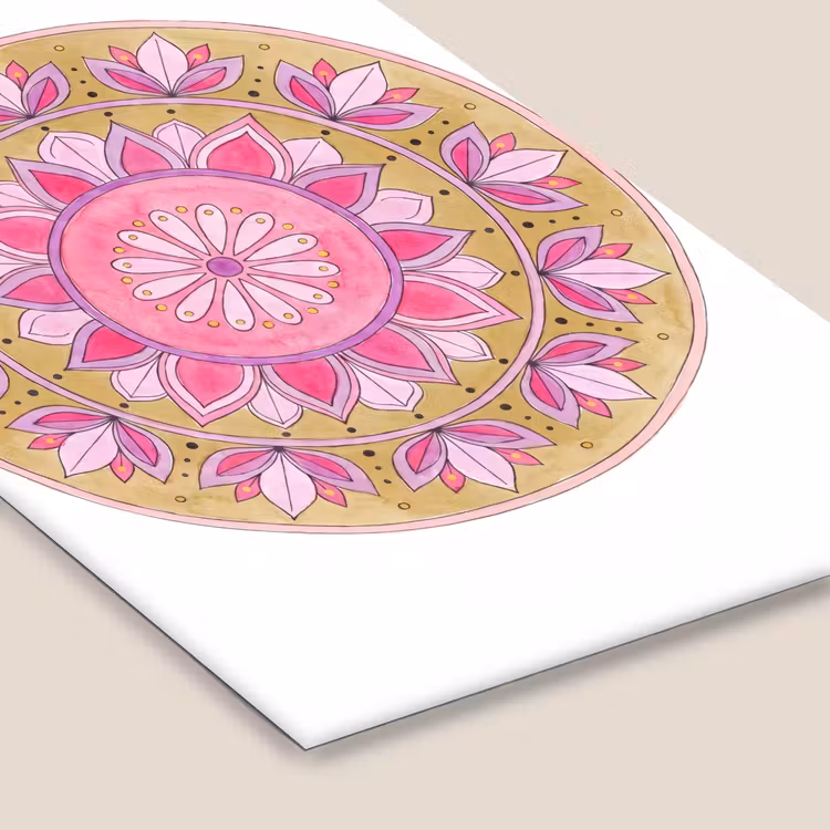 Mandala - Patroon - Kunst - Aquarel - Roze fotolijst zwart zonder passe partout klein -zsfeer6