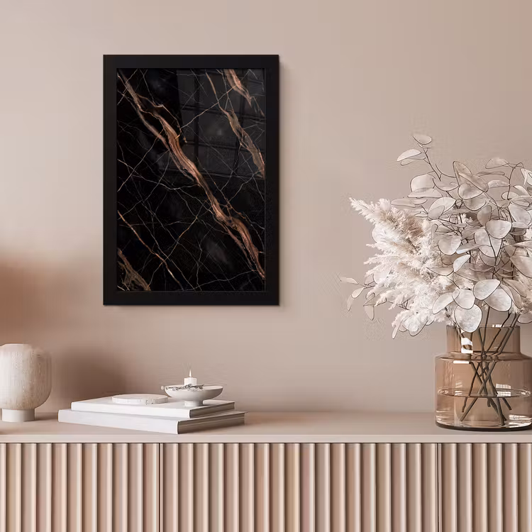 Marmer - Goud - Patroon - Luxe - Zwart fotolijst zwart zonder passe partout klein -sfeer5